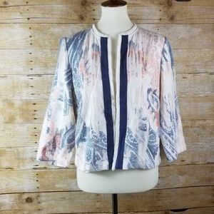 NWT Chicos Paisley Jacket SZ 1 M Watercolor